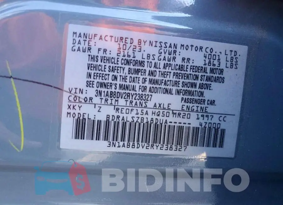 3N1AB8DV2RY238327 Photo# 12