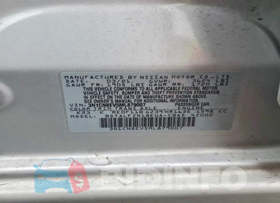 3N1CN8EV5ML879007 Photo# 13