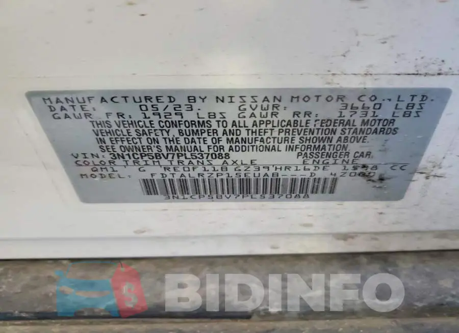 3N1CP5BV7PL537088 Photo# 13