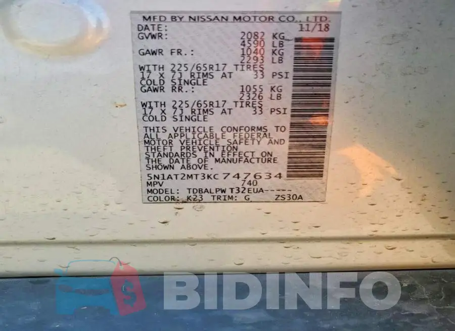 5N1AT2MT3KC747634 Photo# 12