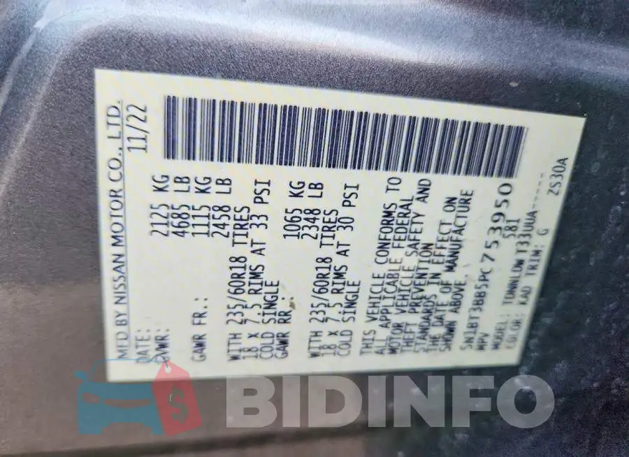 5N1BT3BB5PC753950 Photo# 13