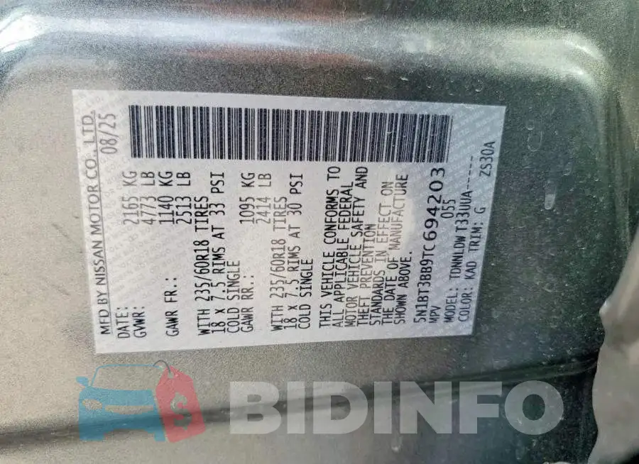 5N1BT3BB9TC694203 Photo# 13