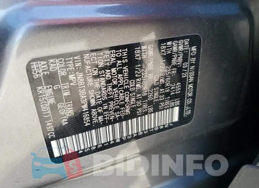 JN8BT3BA3PW416854 Photo# 13