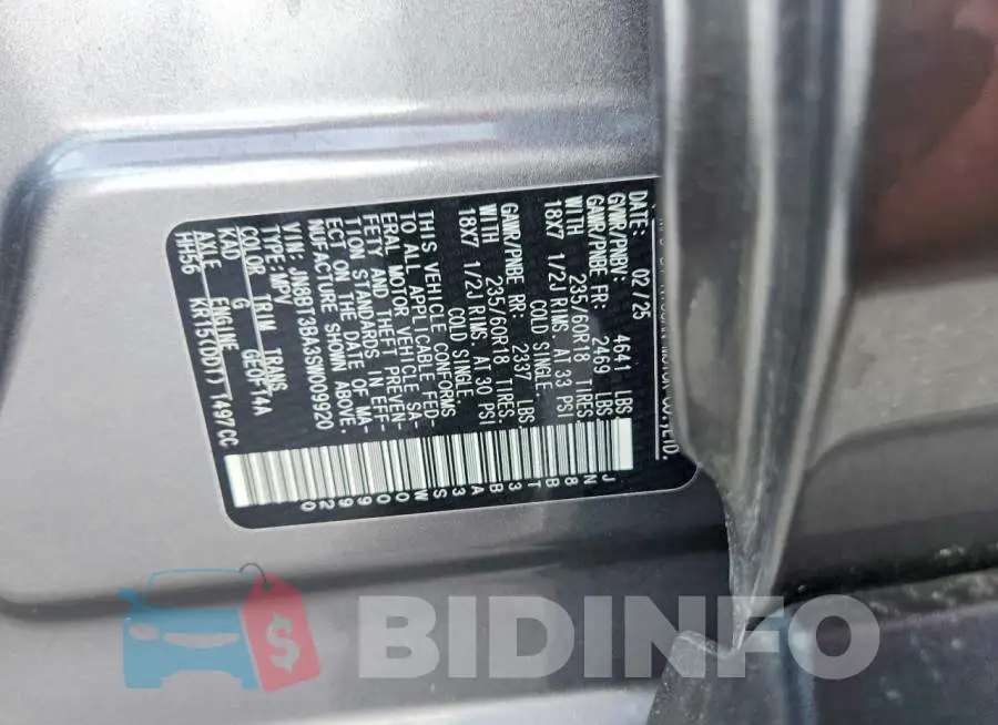 JN8BT3BA3SW009920 Photo# 13