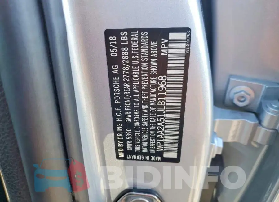 WP1AA2A51JLB11968 Photo# 14