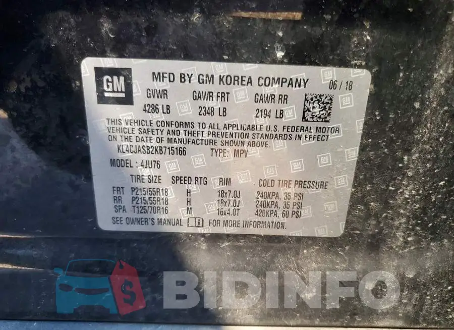 KL4CJASB2KB715166 Photo# 13
