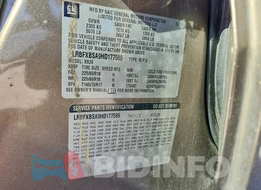 LRBFXBSA9HD177589 Photo# 13