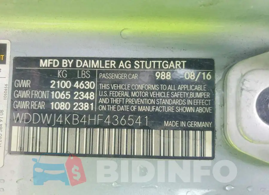WDDWJ4KB4HF436541 Photo# 13