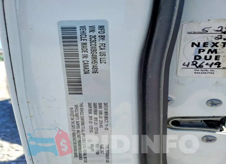 2C3CDXBG4MH514816 Photo# 12