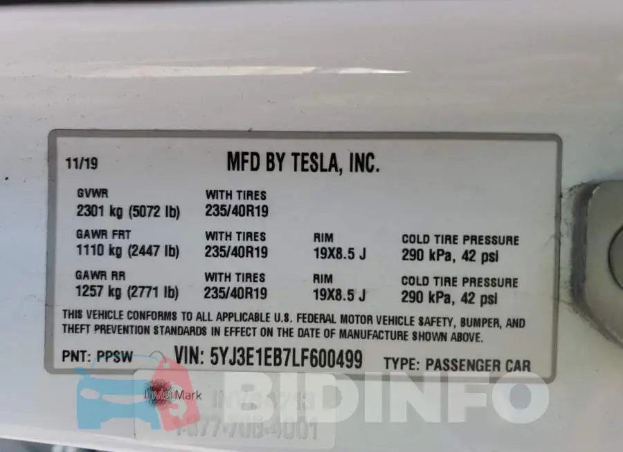 5YJ3E1EB7LF600499 Photo# 12