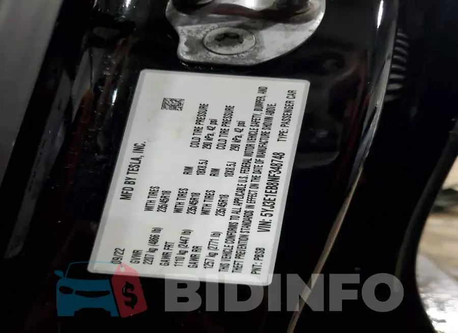 5YJ3E1EB8NF348748 Photo# 14
