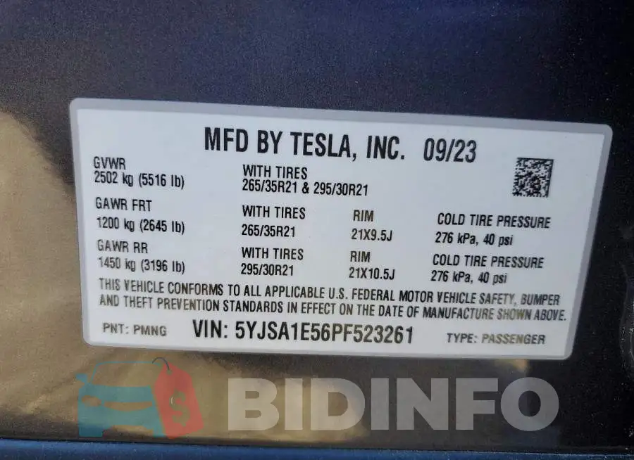 5YJSA1E56PF523261 Photo# 12