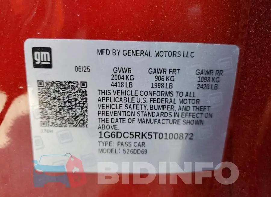 1G6DC5RK5T0100872 Photo# 12