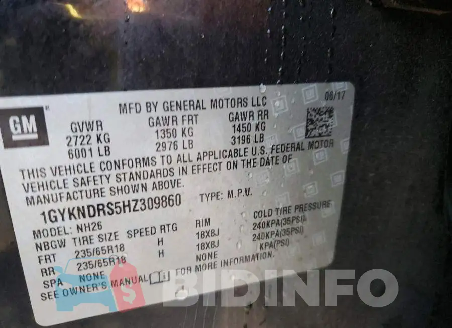1GYKNDRS5HZ309860 Photo# 13