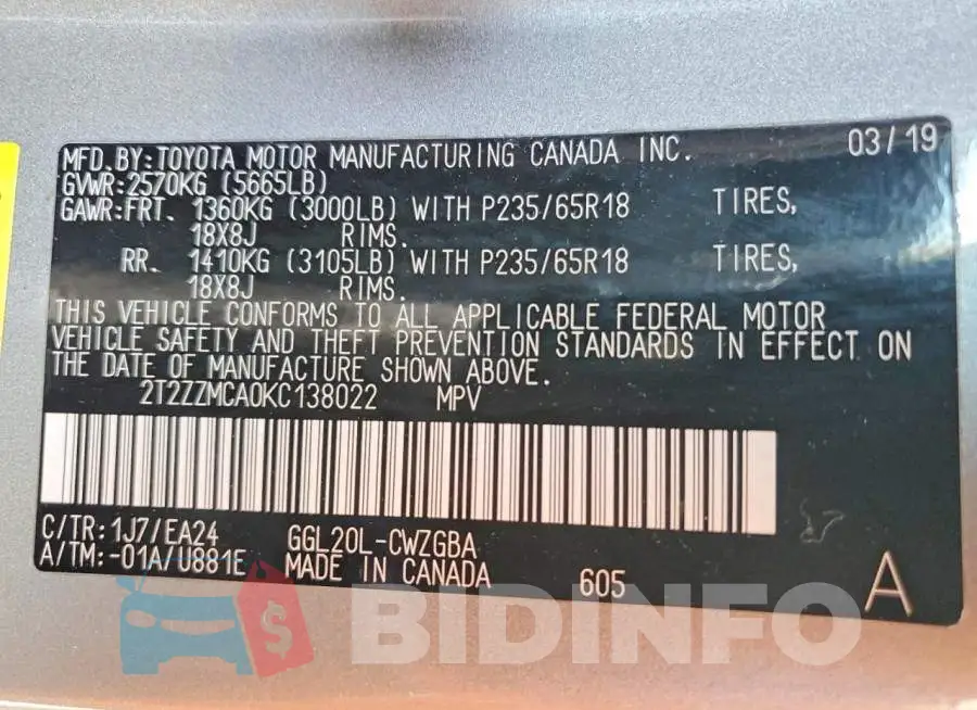 2T2ZZMCA0KC138022 Photo# 13