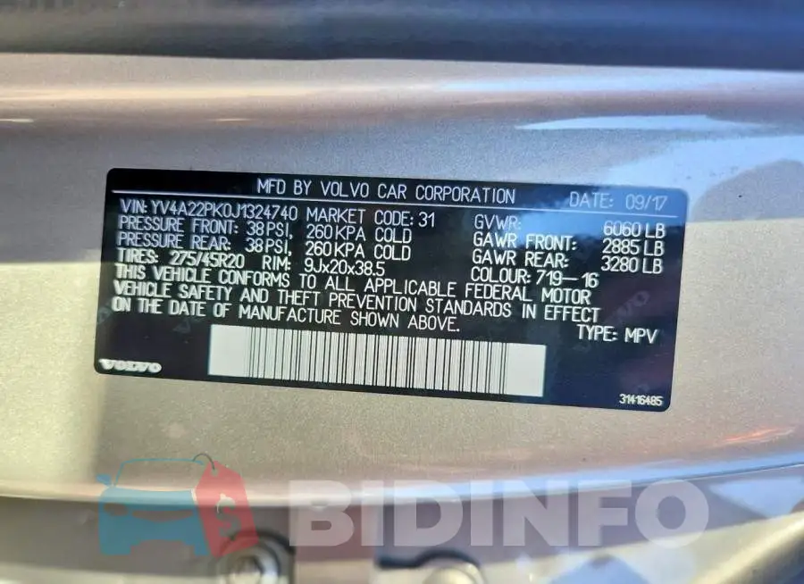 YV4A22PK0J1324740 Photo# 13