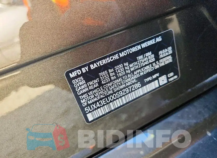 5UX43EU00S9Z97286 Photo# 14
