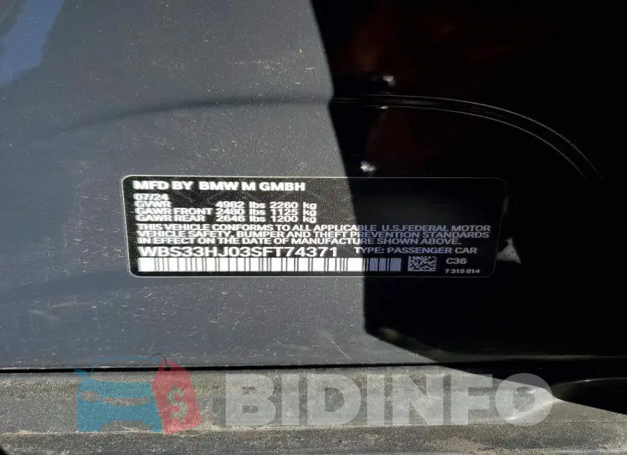 WBS33HJ03SFT74371 Photo# 12