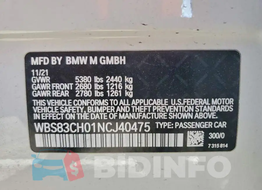 WBS83CH01NCJ40475 Photo# 13