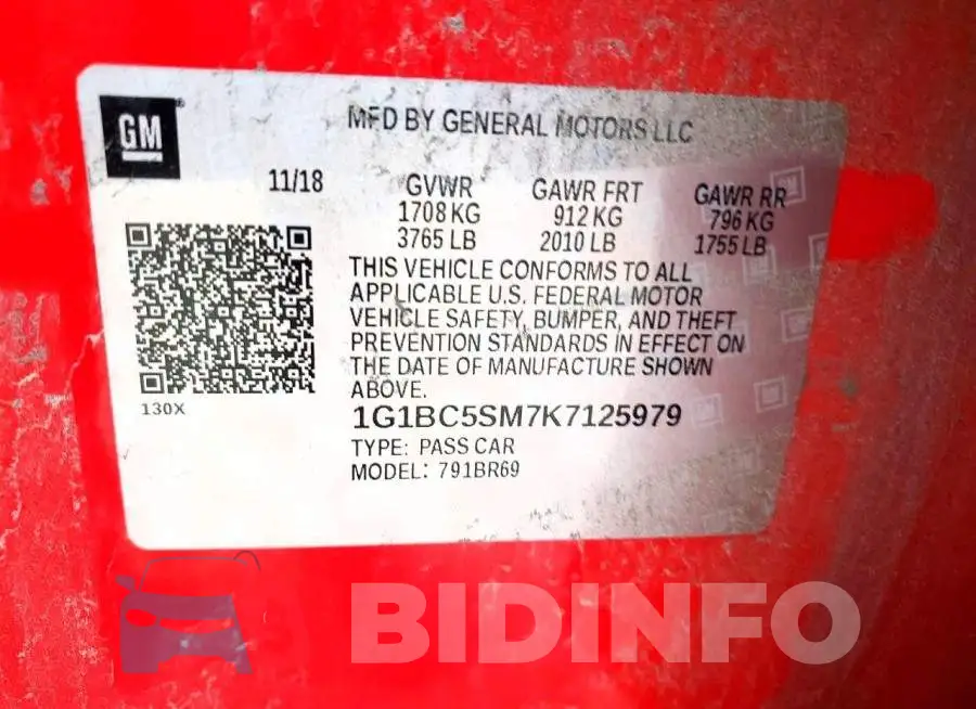 1G1BC5SM7K7125979 Photo# 12