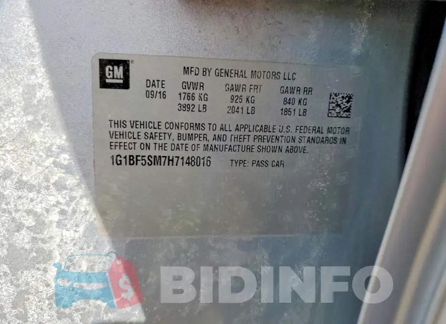 1G1BF5SM7H7148016 Photo# 13