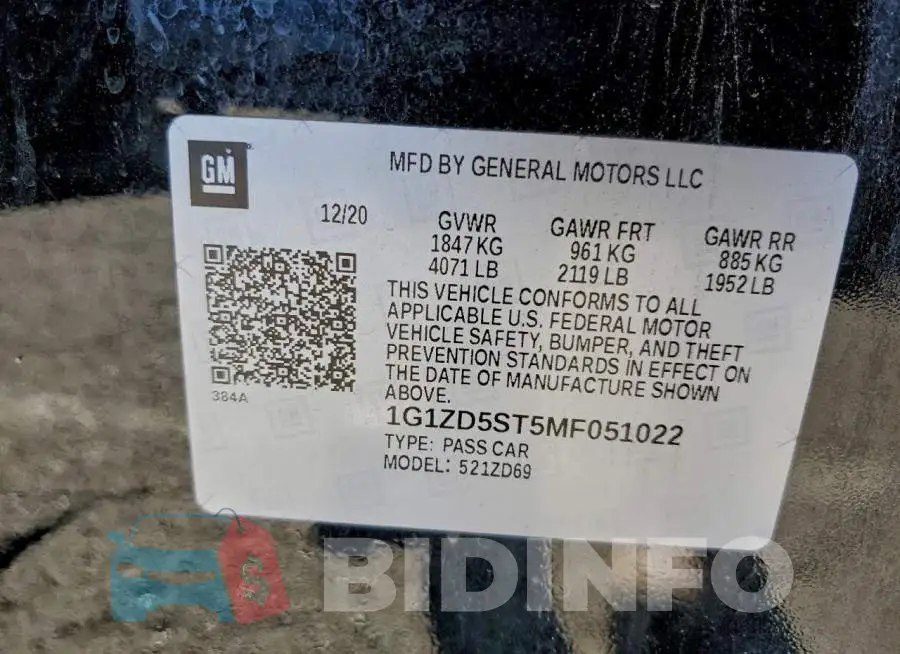 1G1ZD5ST5MF051022 Photo# 13