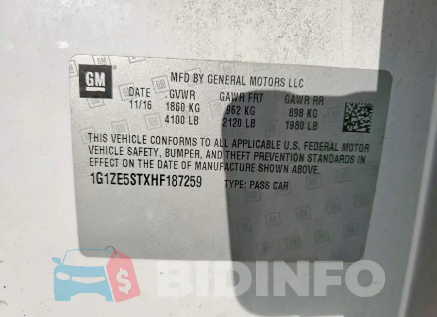 1G1ZE5STXHF187259 Photo# 12