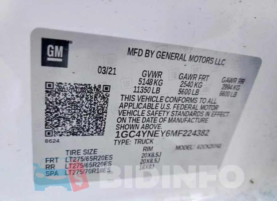1GC4YNEY6MF224382 Photo# 12