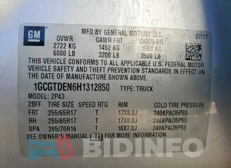 1GCGTDEN6H1312850 Photo# 12