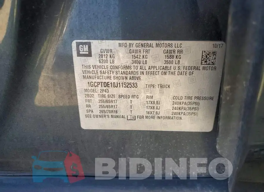1GCPTDE10J1152533 Photo# 12