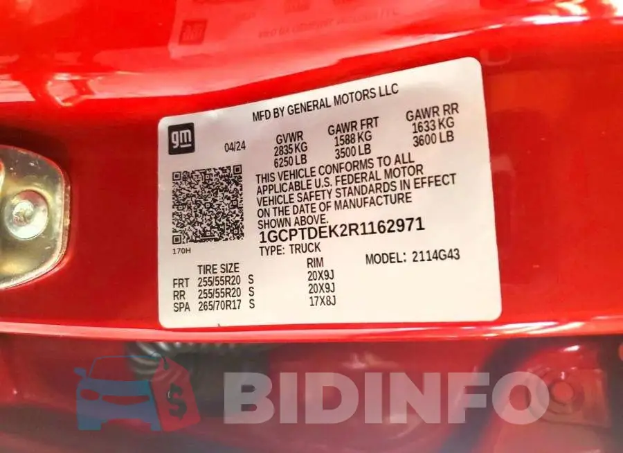 1GCPTDEK2R1162971 Photo# 12