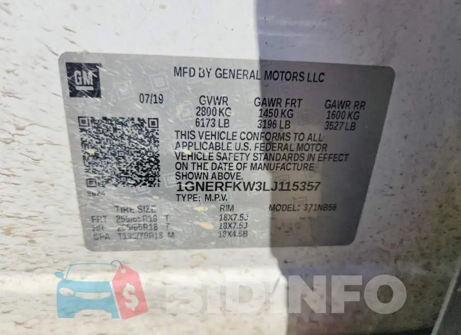 1GNERFKW3LJ115357 Photo# 13