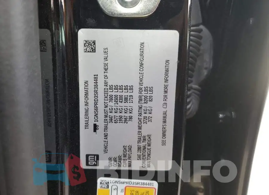 1GNS6PRD3SR384481 Photo# 13