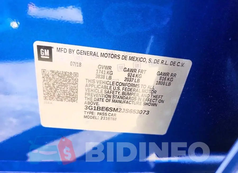 3G1BE6SM2JS653073 Photo# 13