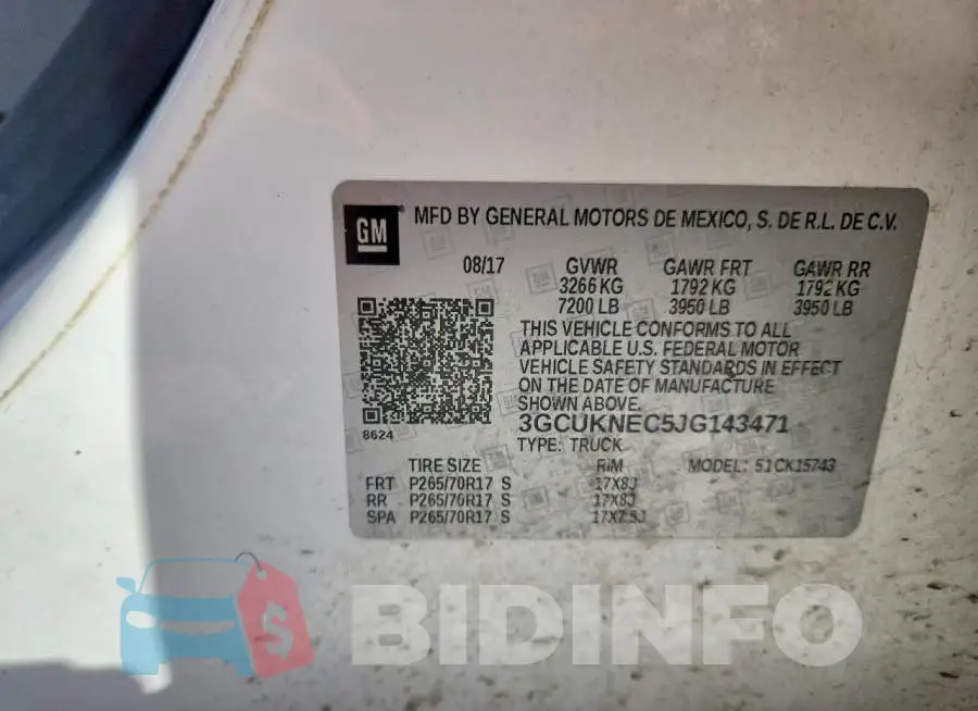 3GCUKNEC5JG143471 Photo# 12