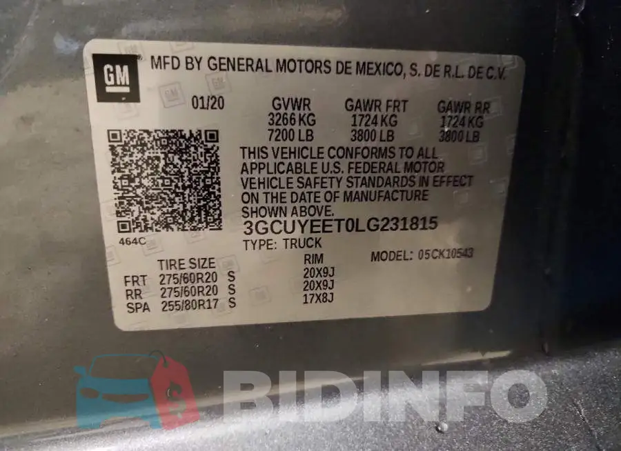 3GCUYEET0LG231815 Photo# 12