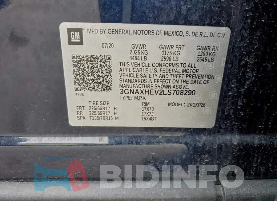 3GNAXHEV2LS708290 Photo# 13