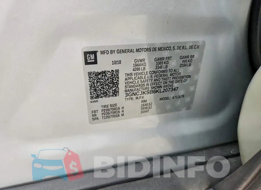 3GNCJKSB6KL207347 Photo# 13