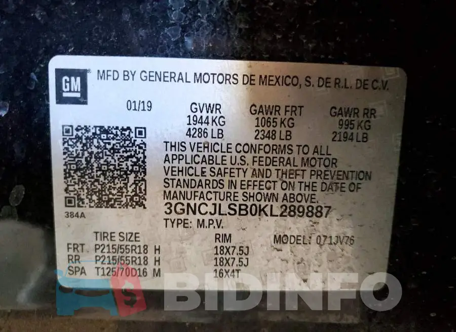 3GNCJLSB0KL289887 Photo# 13
