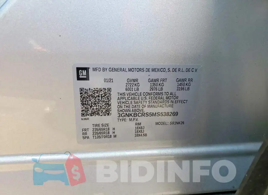3GNKBCRS5MS538269 Photo# 13