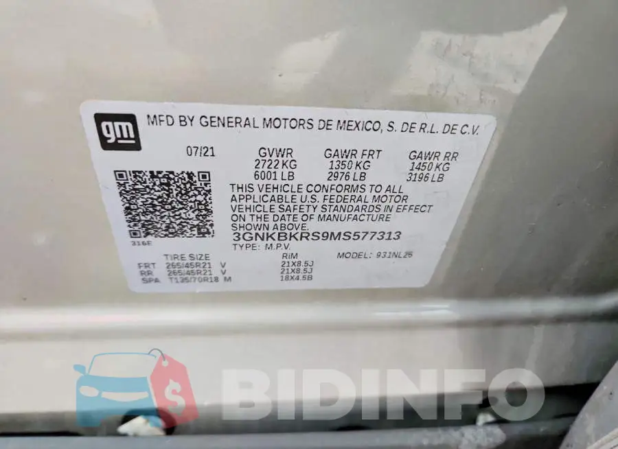 3GNKBKRS9MS577313 Photo# 12