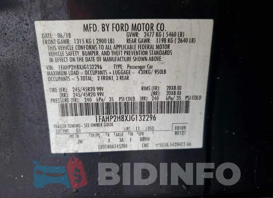 1FAHP2H8XJG132296 Photo# 12
