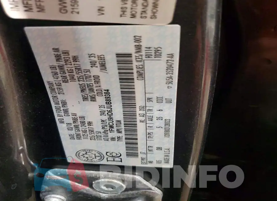 1FMCU9HD6JUB89384 Photo# 13
