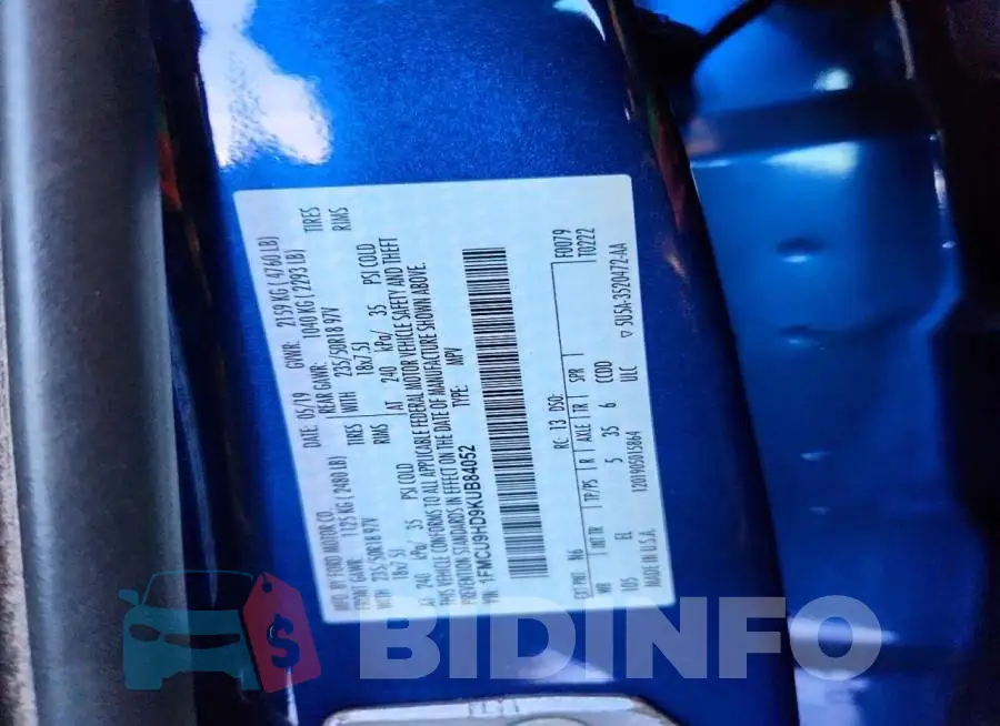 1FMCU9HD9KUB84052 Photo# 12