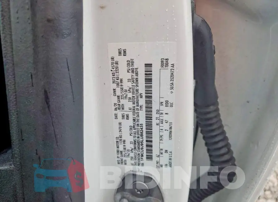 1FMCU9J95LUB82435 Photo# 13