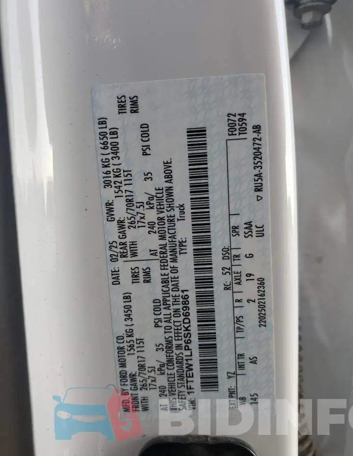 1FTEW1LP6SKD69861 Photo# 12