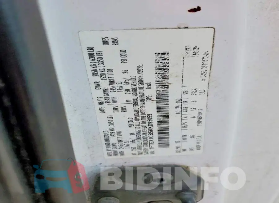 1FTEX1CB5KKD95059 Photo# 12