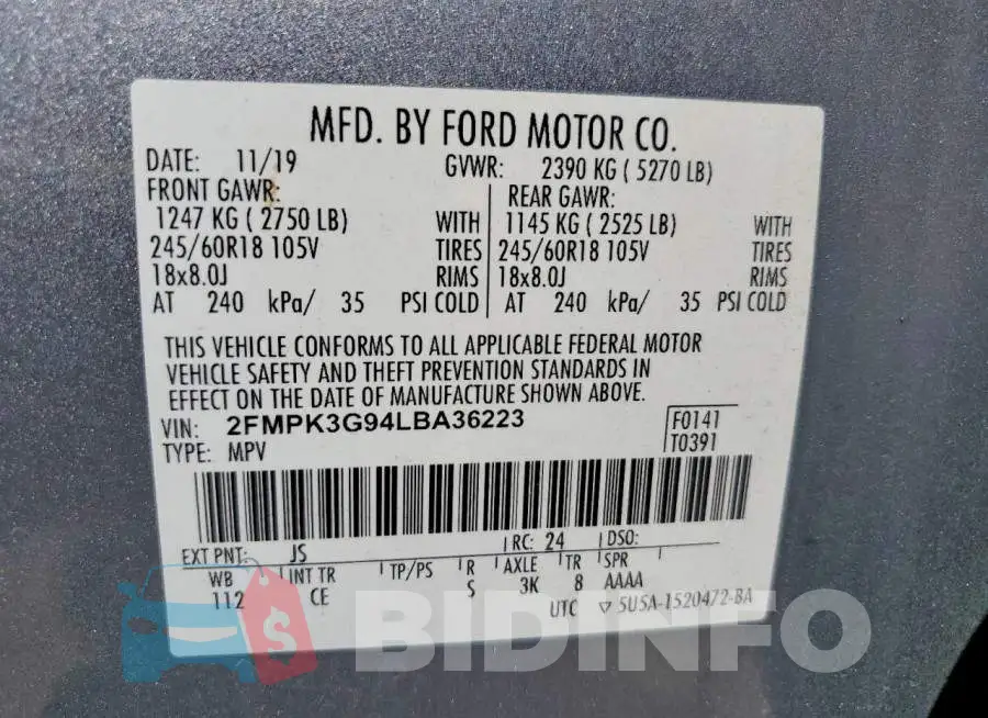 2FMPK3G94LBA36223 Photo# 14