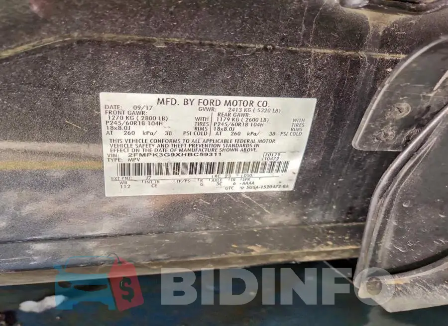 2FMPK3G9XHBC59311 Photo# 13