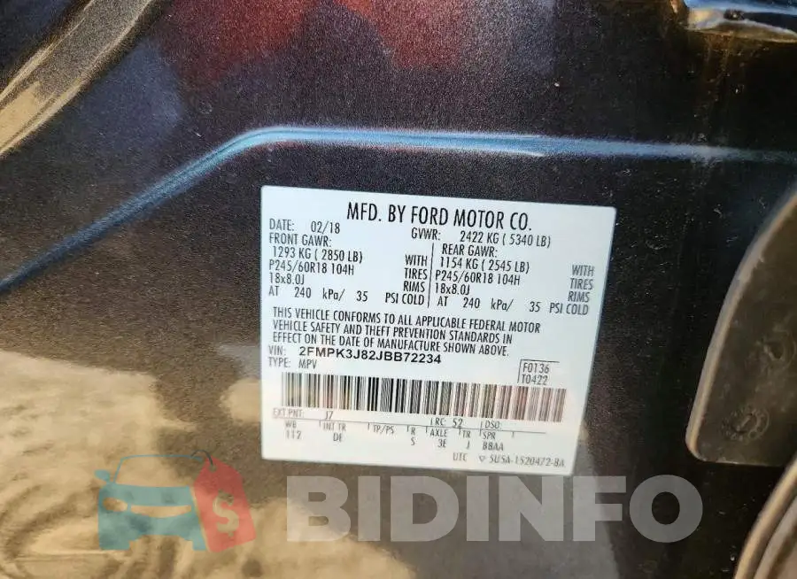 2FMPK3J82JBB72234 Photo# 14